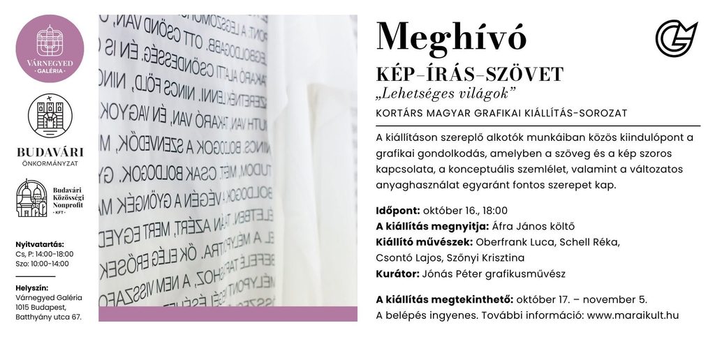 KÉP-ÍRÁS-SZÖVEG
"Lehetséges világok"